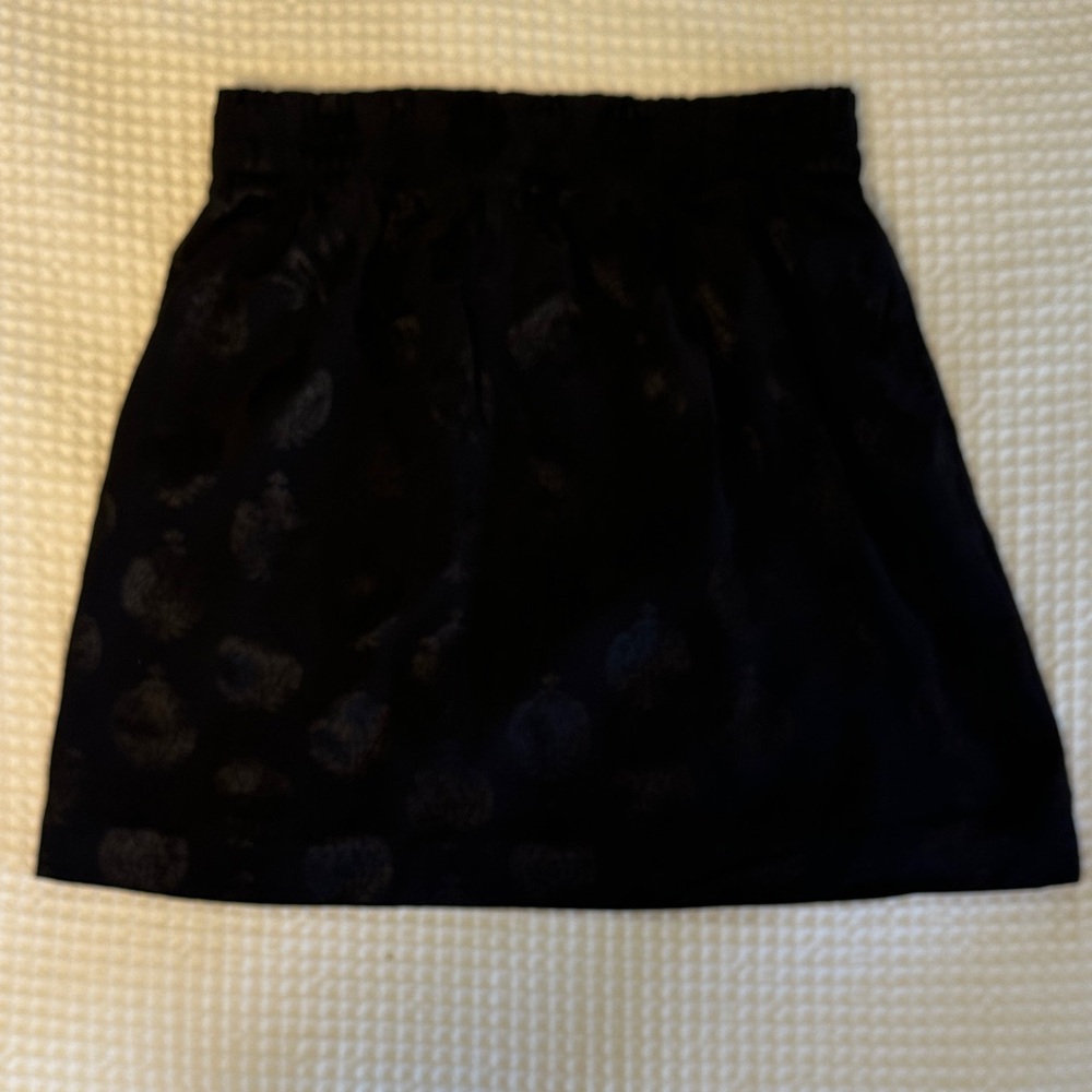 LOFT Black Embossed Mini Skirt